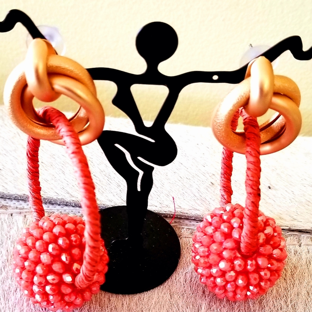 Coral drop earrings